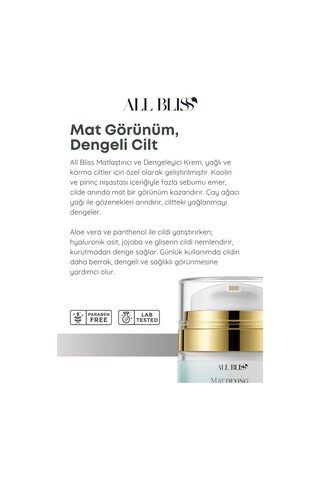 All Bliss Matlaştırıcı Yüz Kremi 50 Ml
