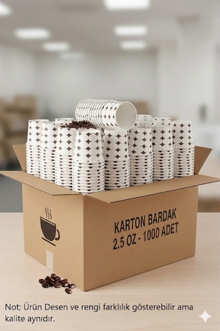 2.5 Oz 70-75 Ml Karton Bardak, 1000 Adet, Ekonomik Koli, Tadım, Kahve, Espresso, Zemzem Bardağı