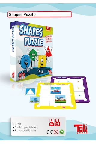 Toli Games Shapes Puzzle Parça Birleştirme Zeka Oyunu.
