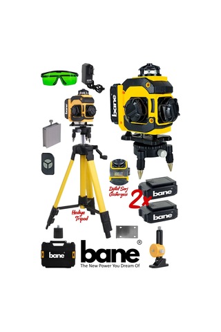 Tripod Hediyeli Dijital Göstergeli 16 Köşeli 360 Derece Kumandalı Çizgi Hizalama Lazer Seviye Cihazı