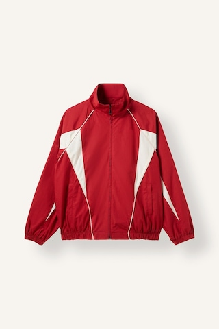 Defacto Oversize Dik Yaka Blok Detaylı Poplin Ceket I5563ax26aurd328 Kırmızı-rd328