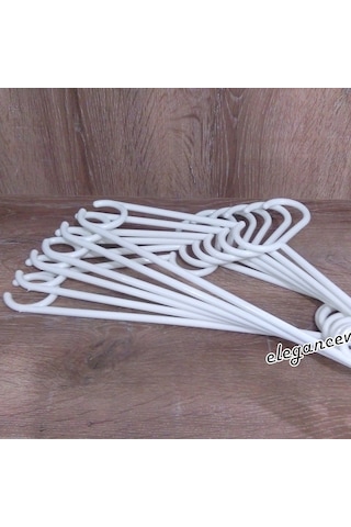 Sert Plastik Elbise Askısı Beyaz Renk 12-18-24 Adet Seçeneği 24 Adet