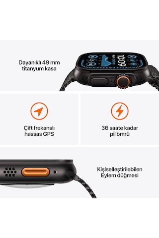 Apple Watch Ultra 2 GPS + Cellular 49 MM Titanyum Kasa Titanyum Milano Loop Small Akıllı Saat (Apple Türkiye Garantili)