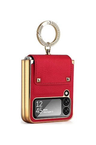 Samsung Galaxy Z Flip4 5g Gkk Renkli Pu Telefon Kılıfı Ve Halka Tutucu Diğer