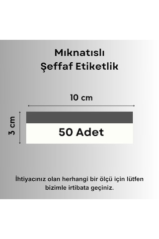 Şeffaf Etiket 50 Ad Pvc Magnet Etiketlik Mıknatıslı 10x3 Cm Raf Etiket Cebi