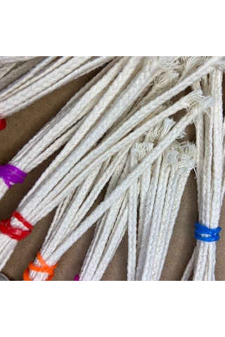 Pamuk İp Fitil No:16 + Yapışkanlı Sehpa - 20 Adet 15cm Boy