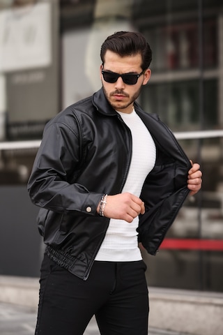 Mero Life Streetwear Siyah Oversize Rahat Kesim Deri Ceket Siyah