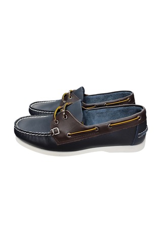 King Paolo King Shoes Lacivert Kahve Tımbırlant Erkek Ayakkabı