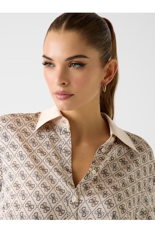 Guess W4yh47wf1t2 Ls Alexandra Kadın Gömlek Bej