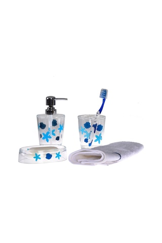 BENEKLİ DESEN 3 LÜ BANYO SETİ AKRİLİK Şeffaf