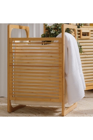 Bambu Banyo Çamaşır Sepeti
