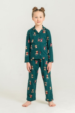 Rolypoly Anne Kız Winter Bear Yeşil Gömlek Pijama Takımı Rp3919-a-v1 Rp3919-a-v1