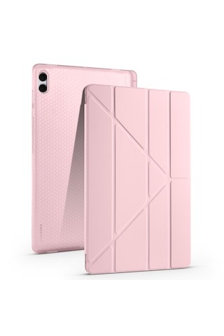 Samsung Galaxy Tab S11 Ultra Uyumlu Kılıf Tri Folding Kalem Bölmeli Katlanabilir Standlı Pu Yumuşak Kapak Kapaklı Kılıf