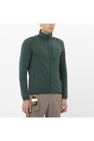 Salomon Essentıal Lıghtwarm Erkek Tam Fermuar Polar Green Gables Lc2706900 Yeşil