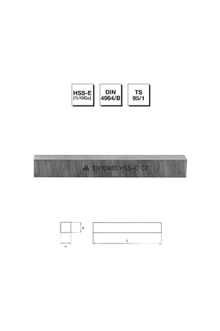 Mte Makina Takım 12x12x100 Mm Hss - E %10co Dın 4964/b Kare Kesitli Torna Kalemi - B00401212100