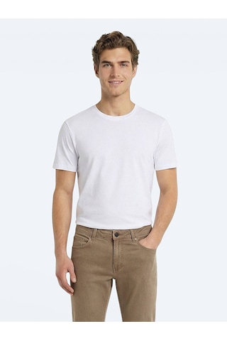 Kip Beyaz 5li Düz %100 Pamuk T-shirt Çok Renkli
