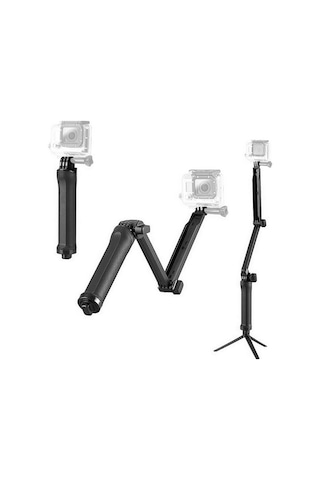 Teltree 3'ü 1 Arada Gopro Aksesuarı: Selfie Çubuğu, Kamera Tutucu Ve Tripod Seti, Su Geçirmez Ve Katlanabilir Tasarım