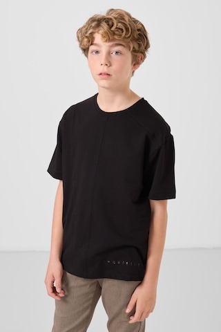 Basic Oversize O Yaka 3lü Paket Siyah-bej-açık Yeşil Erkek Çocuk T-shirt - 11297 Siyah-bej-kaktüs