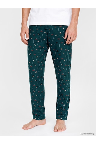 LC Waikiki Lc Waıkıkı Yeşil Yılbaşı Temalı Erkek Pijama Alt