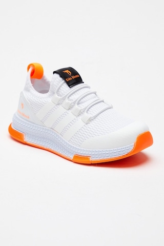 Tonny Black Rahat Kalıp Şeritli Bağcıklı Çocuk Unisex Beyaz Oranj Spor Ayakkabı Tbqnt-3 Beyaz Oranj