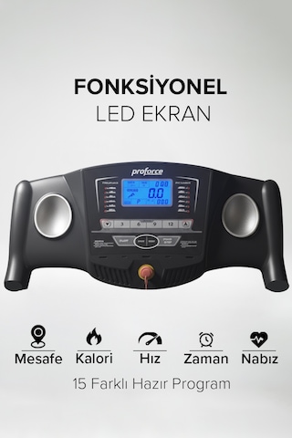 Proforce Pasifik Koşu Bandı - 2.50 Hp Katlanılabilir Kolay Kurulum Led Gösterge 0.8-14 Km/sa