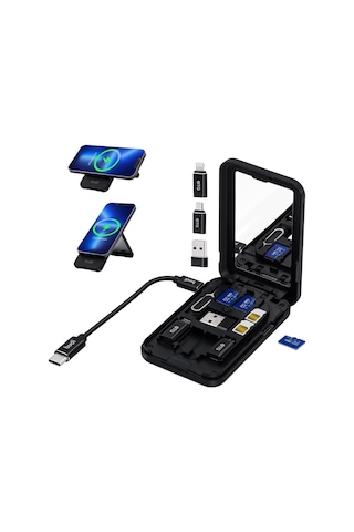 Microcase AL4377 14in1 15 W Kablosuz Şarjlı Kart Okuyuculu Kutu