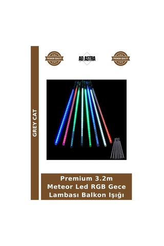 Premium 3.2m Meteor Led Rgb Gece Lambası Balkon Işığı