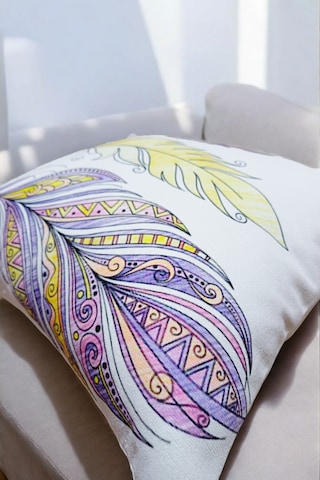 Modern Tarz Dijital Baskılı 4 Lü Dekoratif Kırlent Kılıfı Seti 43x43 Cm Şık Ve Renkli Tasarımlar Beyaz