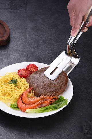 Çelik 23 Cm Balık Biftek Maşası Et Servis Kepçesi Kaşığı Cin875x