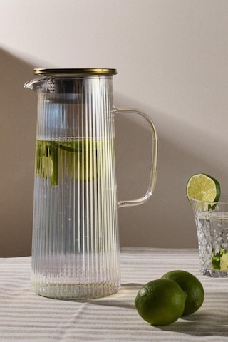 Pina Luster Çizgi Dokusu Filtre Kapaklı Sürahi 1300ml Luster