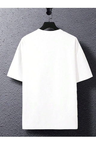 New York 1513 T-shirt - Beyaz Baskılı Oversize Bisiklet Yaka Kısa Kol Tişört Beyaz