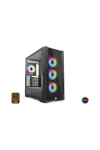 Mofan Mf2902b Pc Gaming Kasa 360 Seri 80 Plus 850w Power Supply 4x Argb Fan Siyah