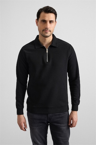 Süvari Siyah Regular Düz Yarım Balıkçı Yaka Sweatshirt Sw2013700003-s09 Siyah