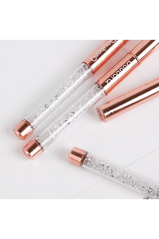 Vkemall 8 Uçlu Roz Altın Tırnak Fırçası - Profesyonel Manikür Ve Dıy Tasarım Aracı