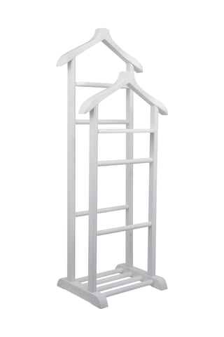 İki Tepeli Dilsiz Uşak Beyaz Masif Ahşap Palto Ceket Cüppe Ofis Beyaz