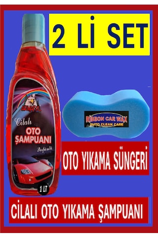 Cilalı Oto Şampuanı 1 Kg + Araba Yıkama Süngeri