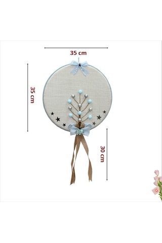 Süslebabypartystore Fil Temalı Ahşap Pano 35Cm Kapı Süsü - Mavi