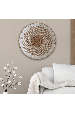 Suntek Magideal Dokuma Sepet Duvar Dekoru Fuaye Veranda Çiftlik Beyaz-30cm