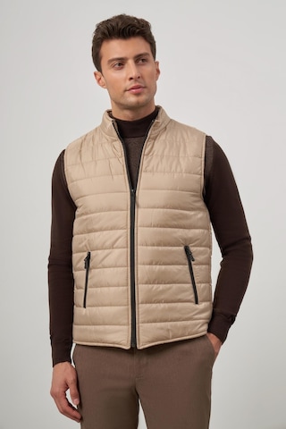 İmza Bej Kapitone Dik Yaka Düz Garnisiz-biyesiz Slim Fit Yelek 1009245150 Bej