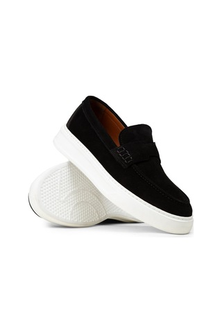 Deery Erkek Hakiki Süet Siyah Loafer Ayakkabı - 02043msyhp02