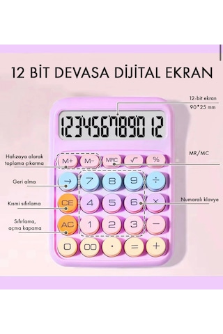 İtalyano Renkli Hesap Makinesi 124-Pembe