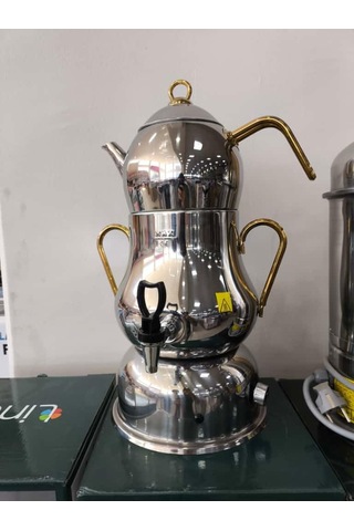 Lines Şahmeran Elektrikli Semaver Altın-gold Kulp Çok Renkli