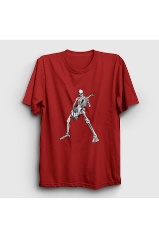 Noıssey Unisex Kırmızı Skeleton Guitarist Music Rock T-shirt 339807tt