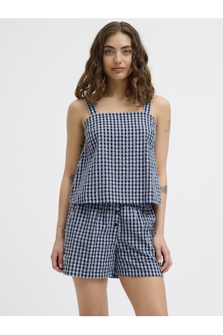 Jack & Jones Kadın Kalin Askili Ekose Desenli Bluz - Petra - 12277417 Skyway