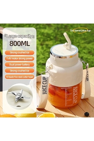 Sandwich 08l Beyaz Alti Bicakli Usb Sarjli Tasinabilir Mini Blender Ve Meyve Soku Makinesi