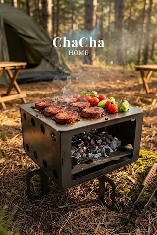 Chacha Home Taşınabilir Katlanabilir Kamp Ocağı & Mangal Paslanmaz Çelik Izgara, Portatif Outdoor Bbq Diğer