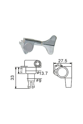 Valencia Bmh7105Crr4 Bas Gitar Kulağı Krom 4 Sağ 1/22 Tur Cort