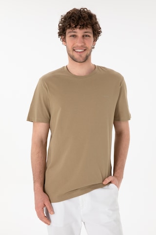 U.S. Polo Assn. Erkek Regular Fit Bisiklet Yaka Haki Basic Tişört 50305928-VR027
