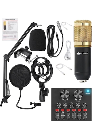Filtreli Condenser Mikrofon Ses Kartı Stand Set