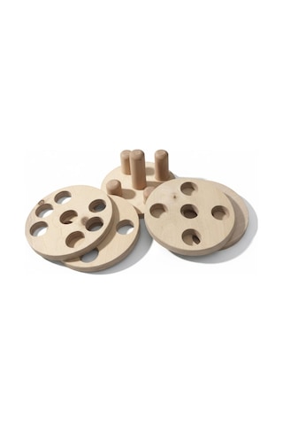 Ahşap Eğitici Dikey Silindir Puzzle Model Yapboz